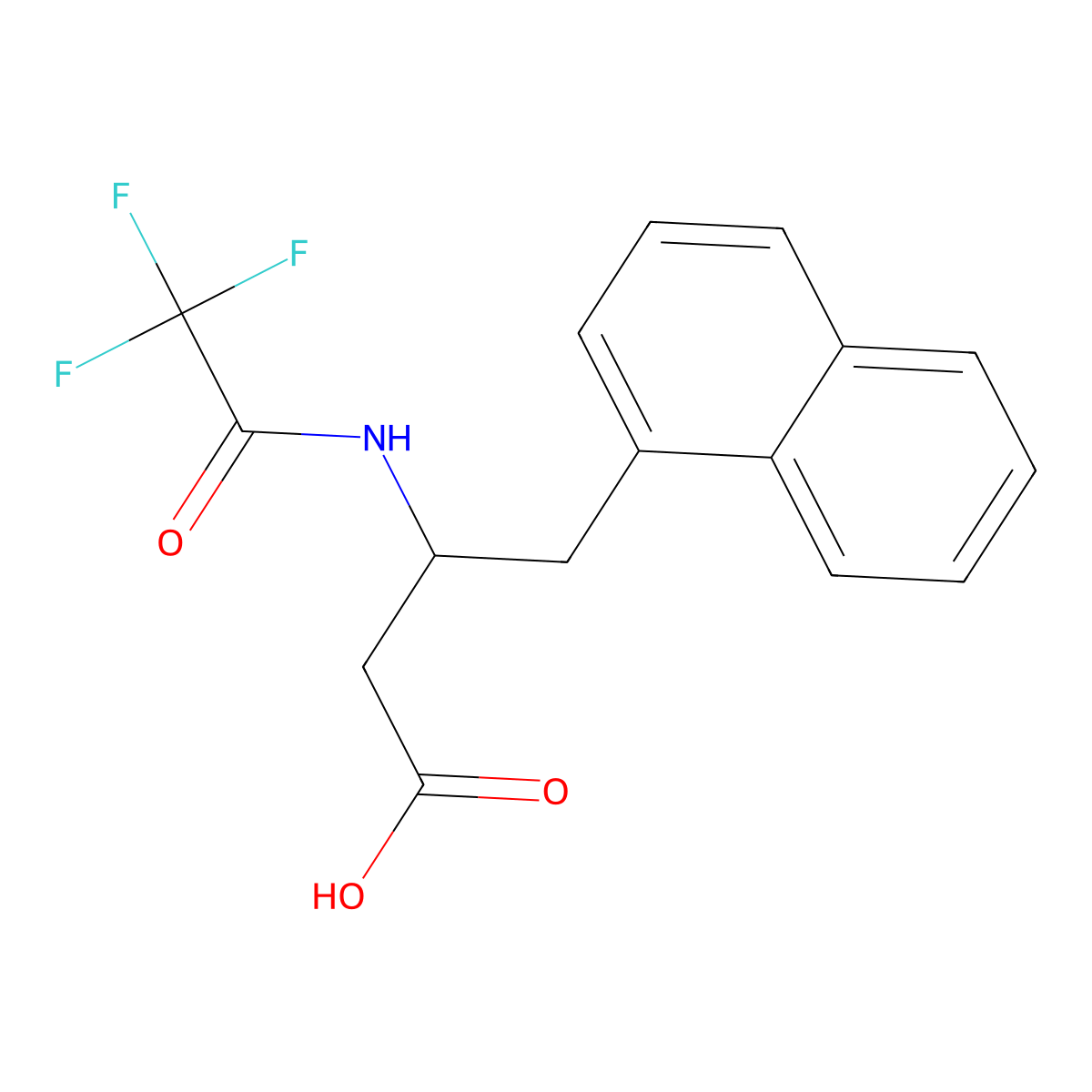 (3R)-4-(naphthalen-1-yl)-3-(2,2,2-trifluoroacetamido)butanoic acid molecular structure, CAS 2869872-27-3