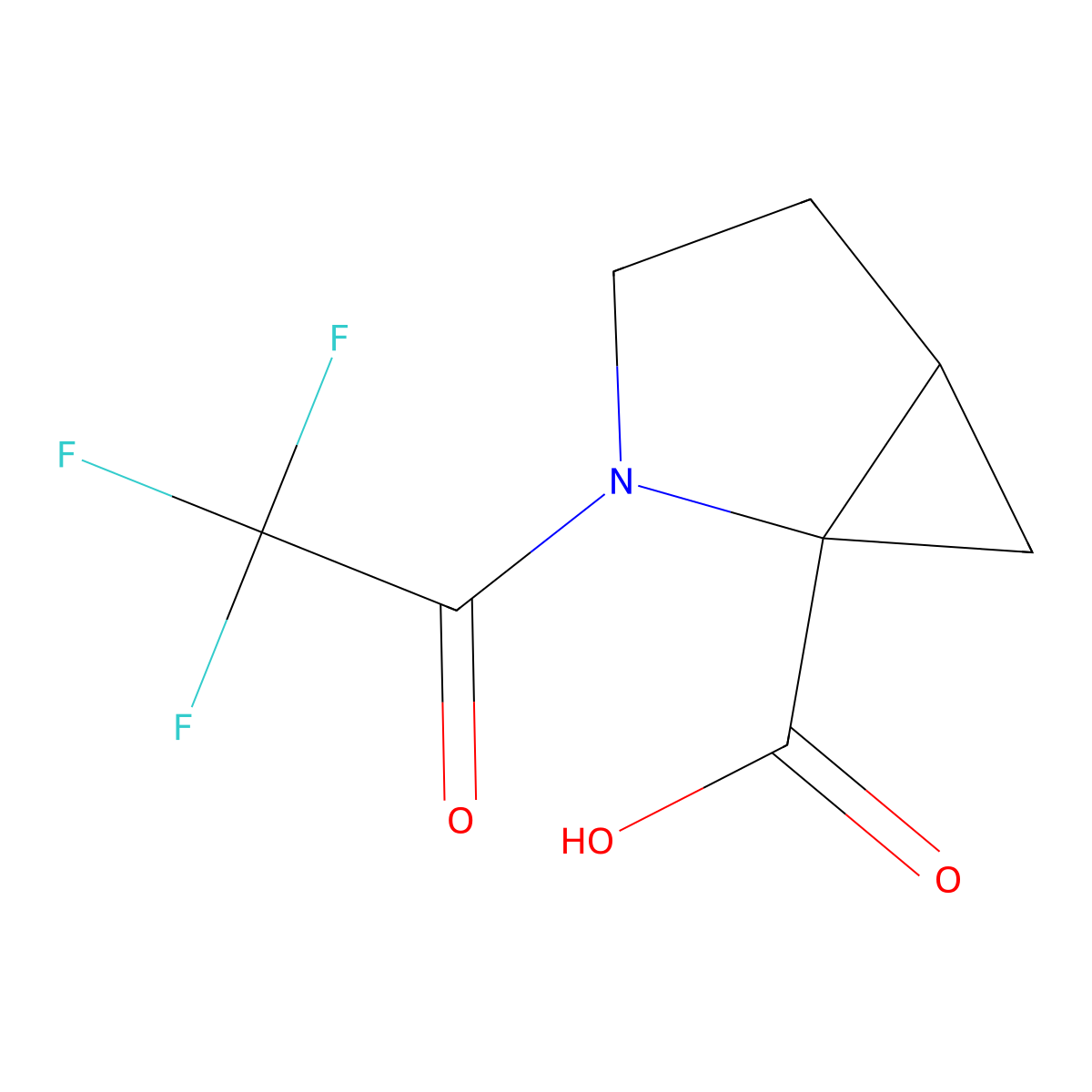 rac-(1R,5S)-2-(2,2,2-trifluoroacetyl)-2-azabicyclo[3.1.0]hexane-1-carboxylic acid molecular structure, CAS 2869872-30-8