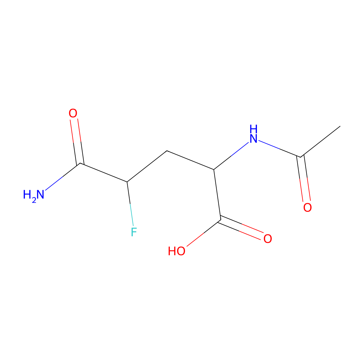 (2S,4R)-4-carbamoyl-2-acetamido-4-fluorobutanoic acid molecular structure, CAS 2869872-48-8