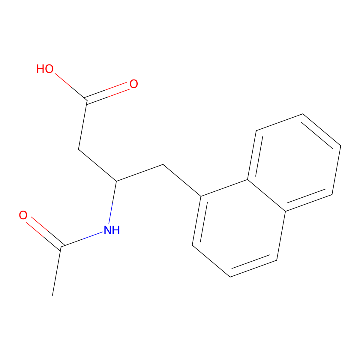 (3R)-3-acetamido-4-(naphthalen-1-yl)butanoic acid molecular structure, CAS 2869872-59-1