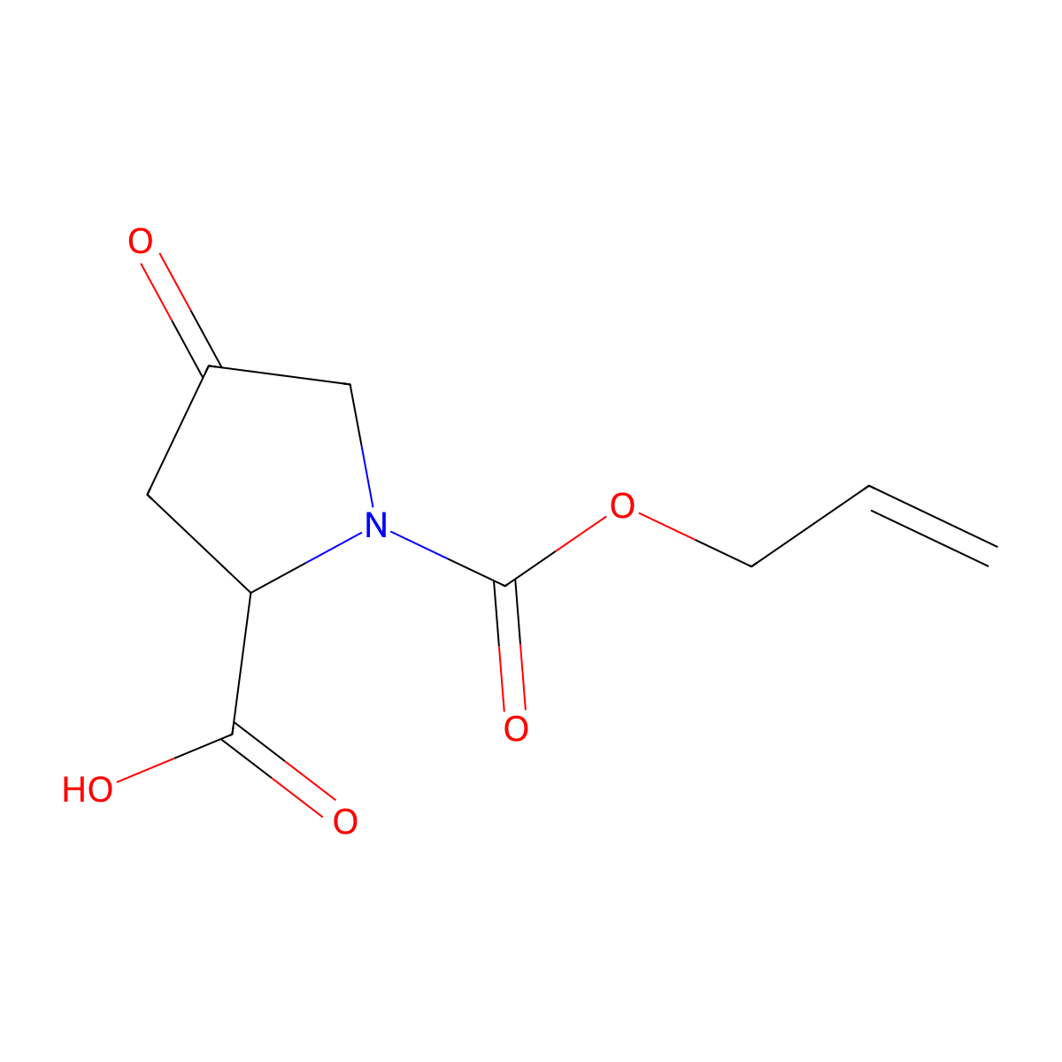 (2R)-4-oxo-1-[(prop-2-en-1-yloxy)carbonyl]pyrrolidine-2-carboxylic acid molecular structure, CAS 2869872-68-2