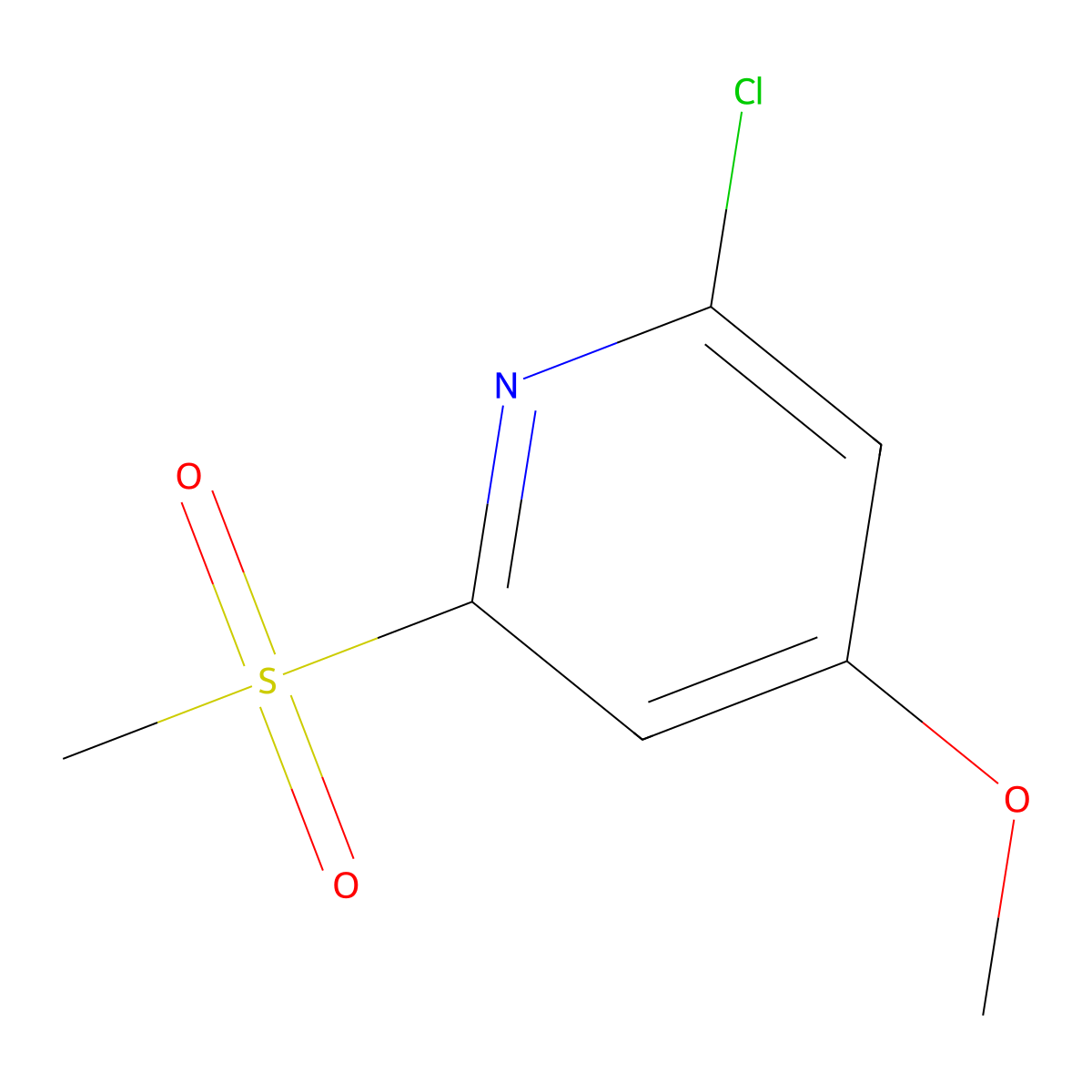 2-Chloro-4-methoxy-6-(methylsulfonyl)pyridine molecular structure, CAS 2869943-00-8
