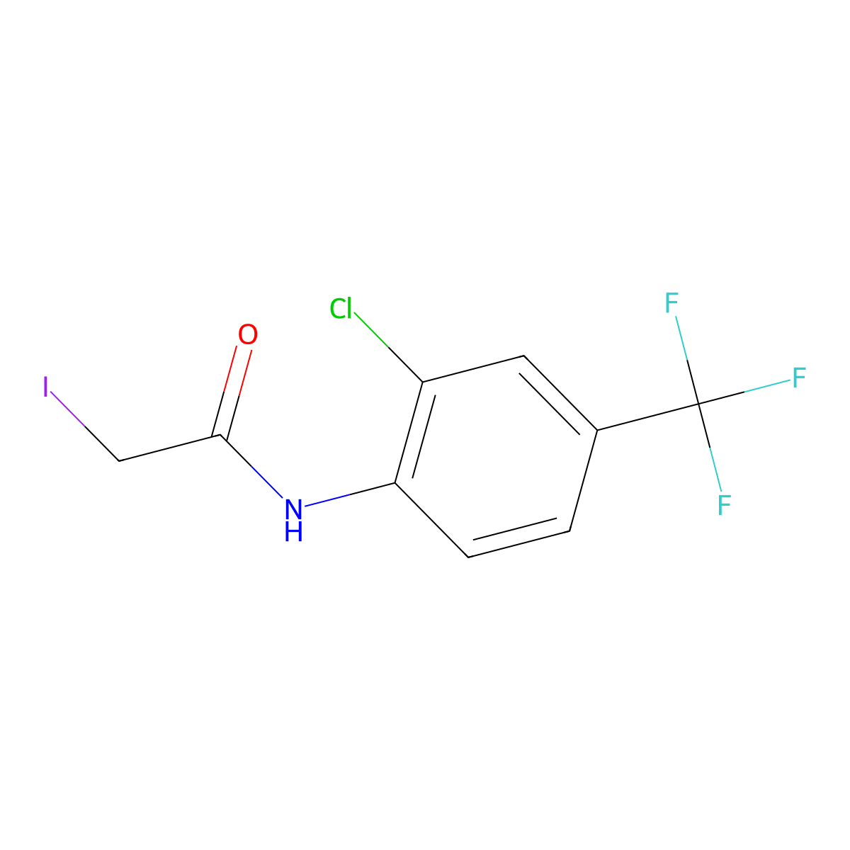 N-(2-chloro-4-(trifluoromethyl)phenyl)-2-iodoacetamide molecular structure, CAS 2869955-64-4