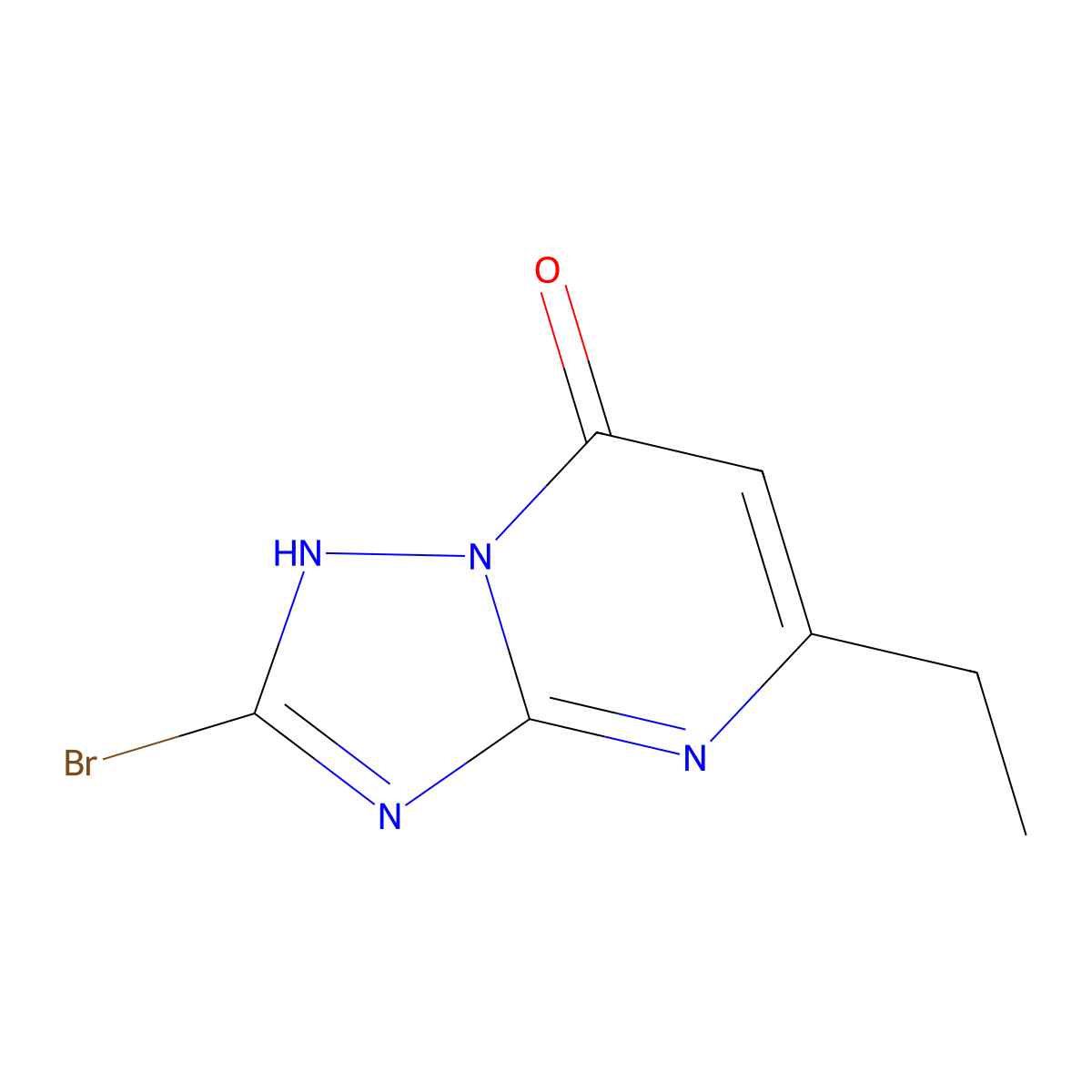 2-bromo-5-ethyl-[1,2,4]triazolo[1,5-a]pyrimidin-7(1H)-one molecular structure, CAS 2869958-76-7