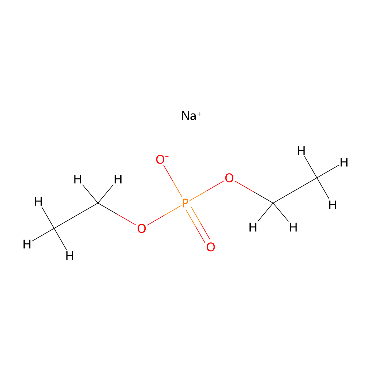 Phosphoric acid, diethyl ester, sodium salt (1:1) molecular structure, CAS 2870-30-6