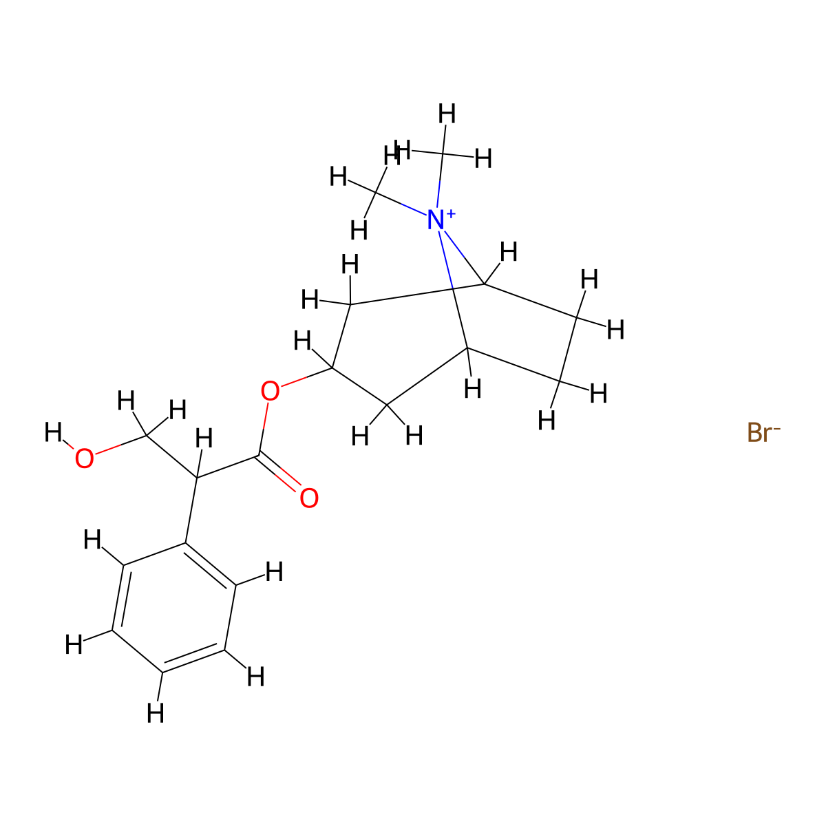 Atropine methylbromide molecular structure, CAS 2870-71-5