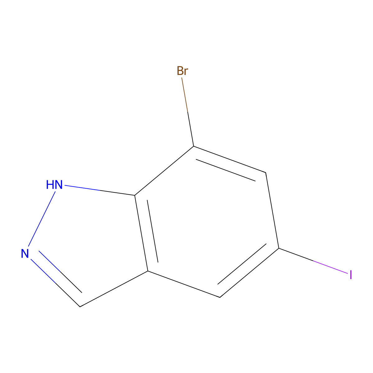 7-Bromo-5-iodo-1H-indazole molecular structure, CAS 2870012-01-2