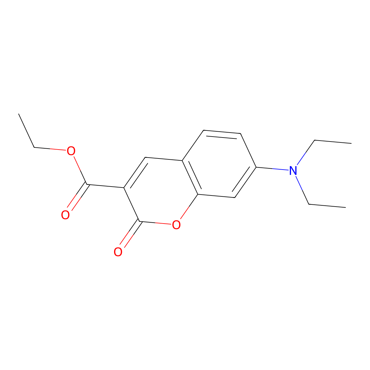 2H-1-Benzopyran-3-carboxylic acid, 7-(diethylamino)-2-oxo-, ethyl ester molecular structure, CAS 28705-46-6