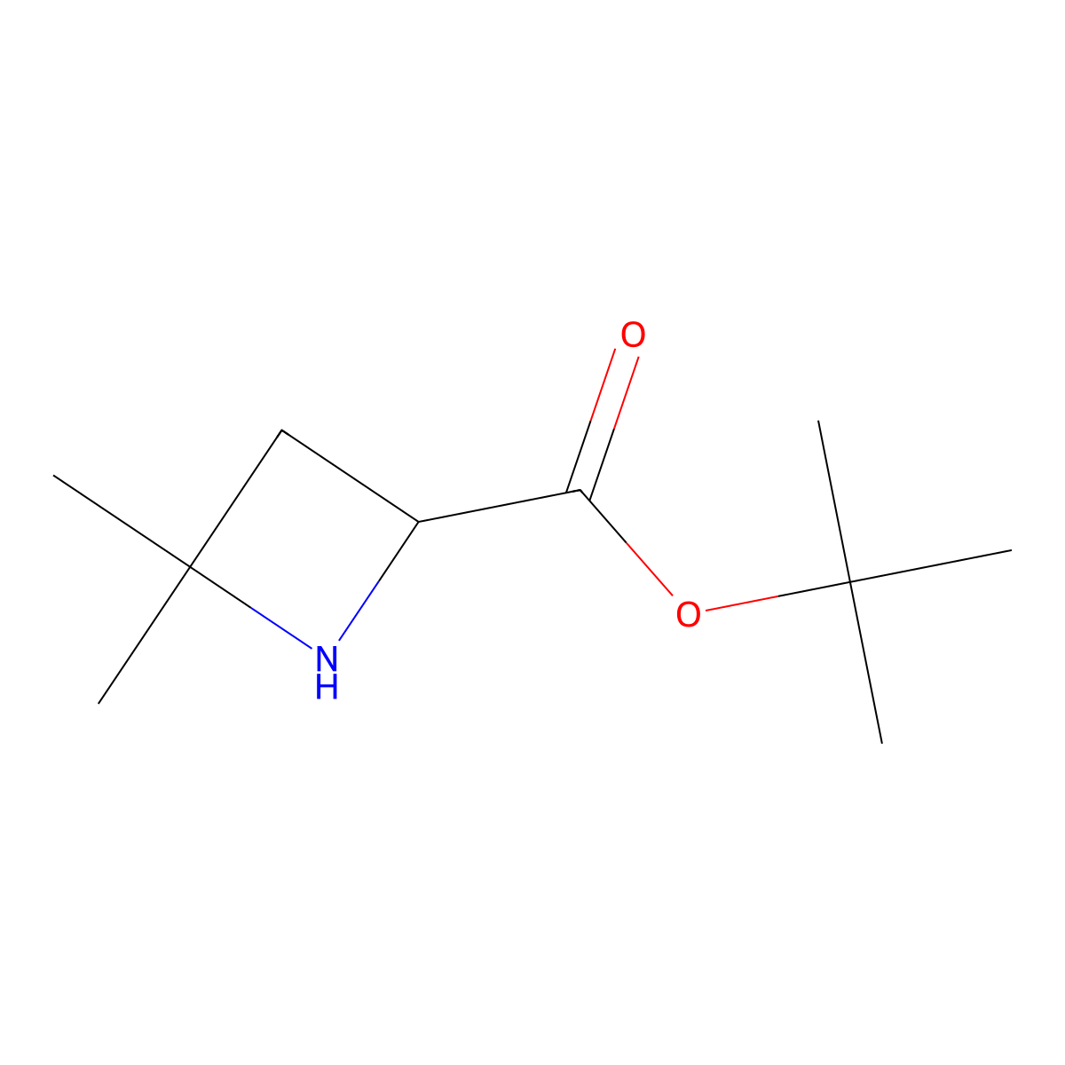 Tert-butyl 4,4-dimethylazetidine-2-carboxylate molecular structure, CAS 2870642-02-5