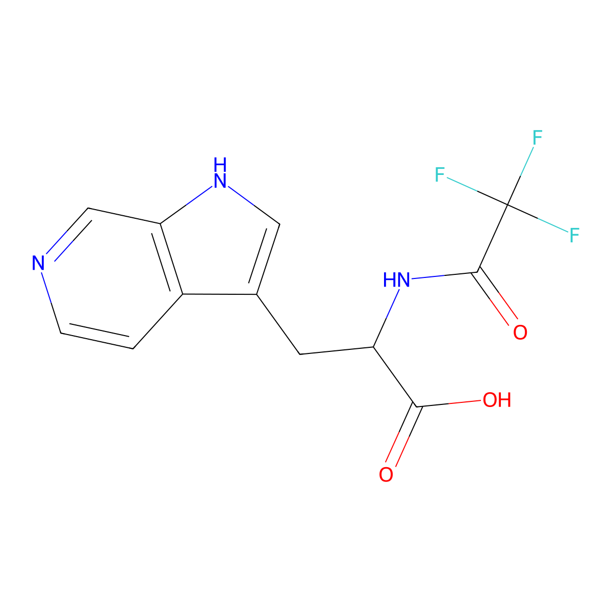 3-{1H-pyrrolo[2,3-c]pyridin-3-yl}-2-(2,2,2-trifluoroacetamido)propanoic acid molecular structure, CAS 2870642-12-7