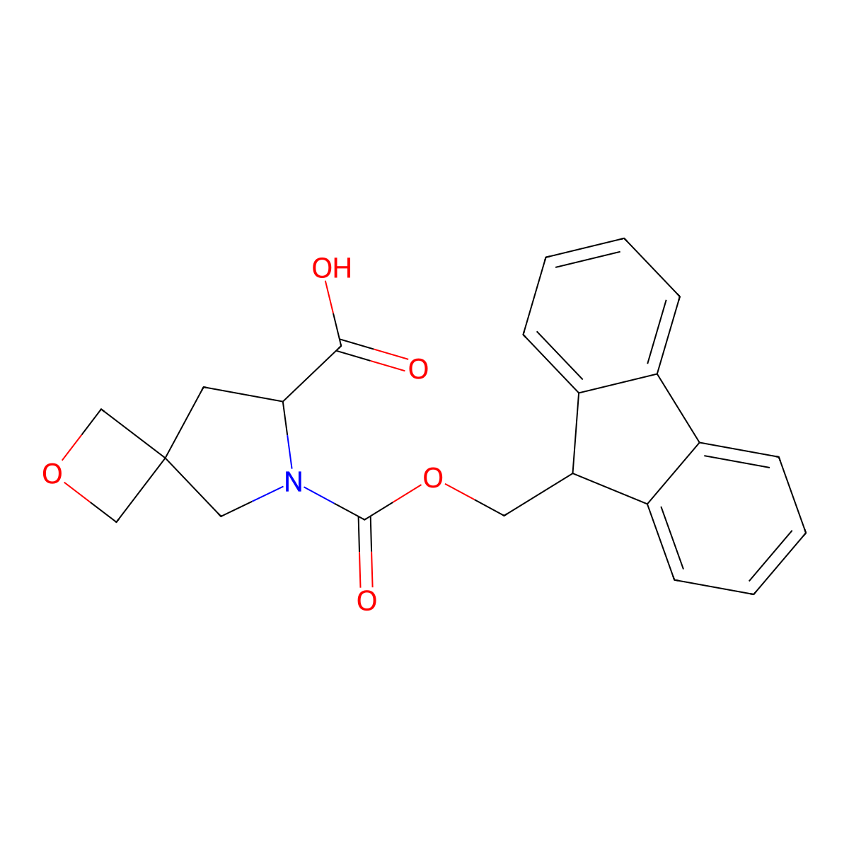 6-{[(9H-fluoren-9-yl)methoxy]carbonyl}-2-oxa-6-azaspiro[3.4]octane-7-carboxylic acid molecular structure, CAS 2870642-13-8