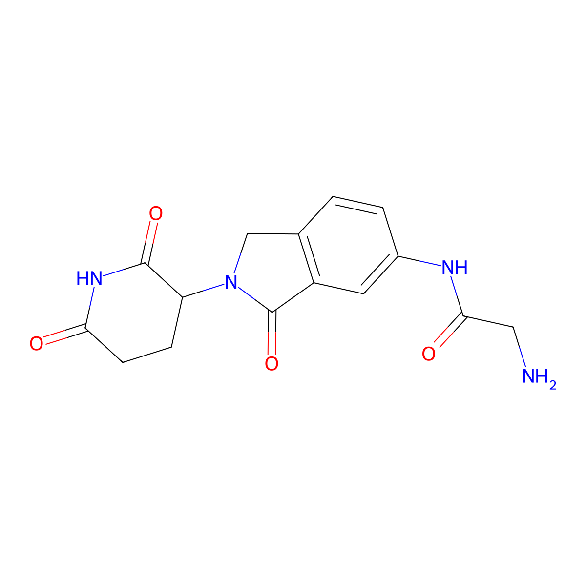 2-Amino-N-[2-(2,6-dioxo-3-piperidinyl)-2,3-dihydro-3-oxo-1H-isoindol-5-yl]acetamide molecular structure, CAS 2870642-15-0