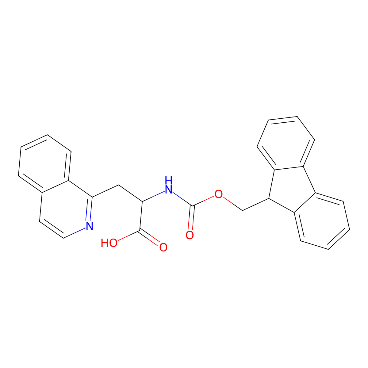 2-({[(9H-fluoren-9-yl)methoxy]carbonyl}amino)-3-(isoquinolin-1-yl)propanoic acid molecular structure, CAS 2870642-23-0