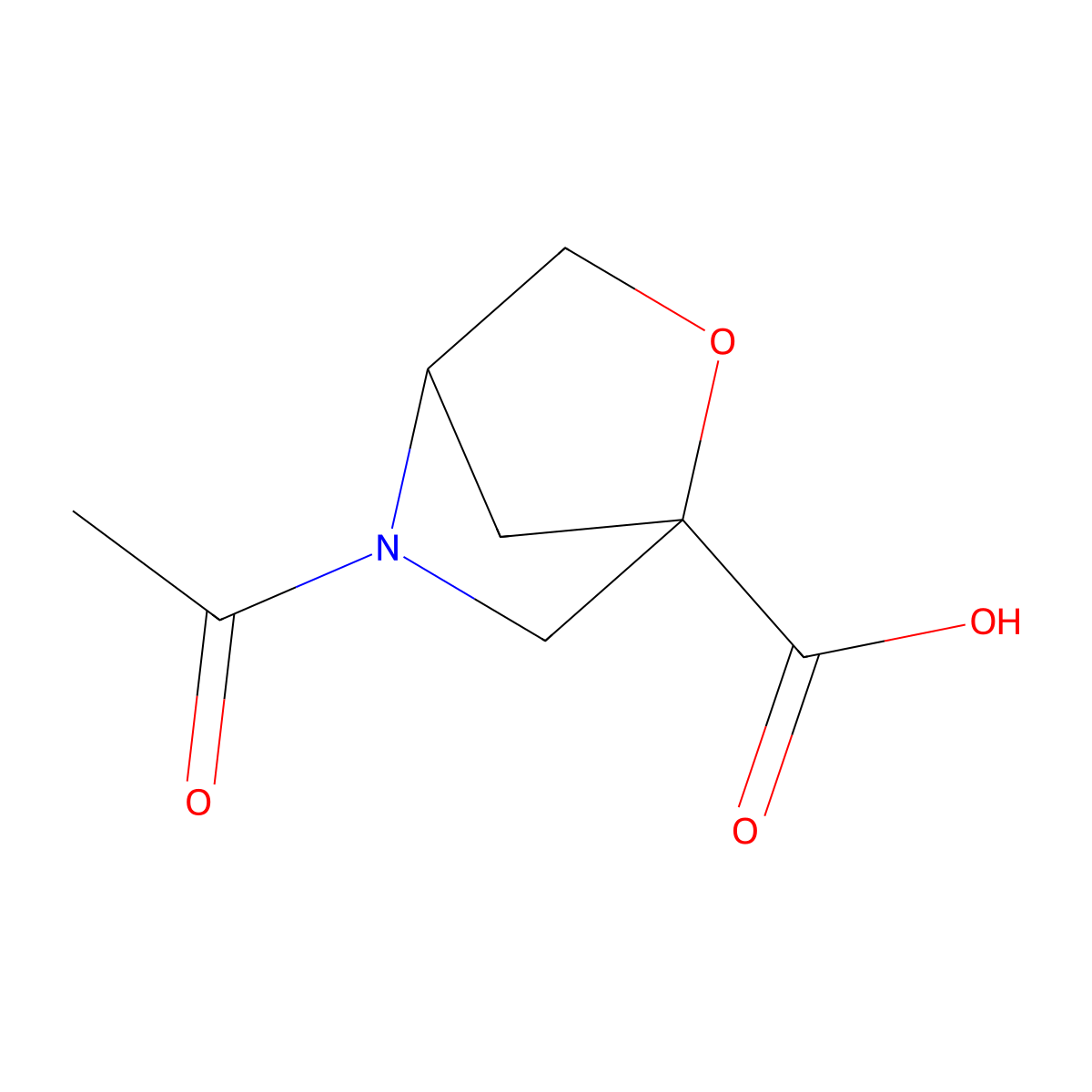 5-Acetyl-2-oxa-5-azabicyclo[2.2.1]heptane-1-carboxylic acid molecular structure, CAS 2870642-31-0