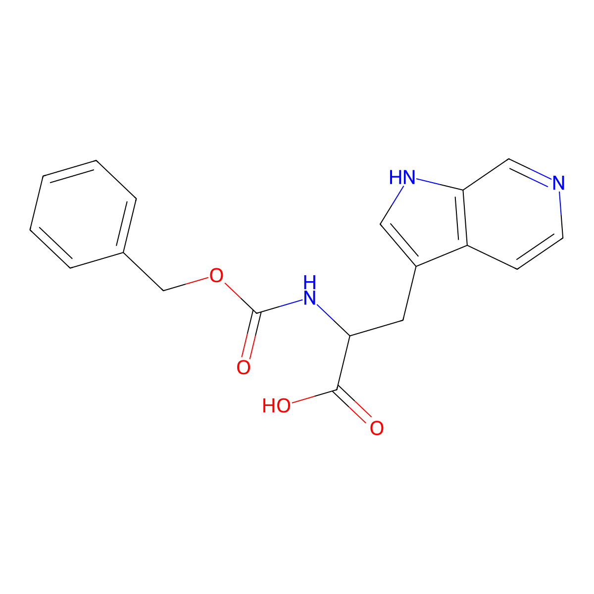 2-{[(benzyloxy)carbonyl]amino}-3-{1H-pyrrolo[2,3-c]pyridin-3-yl}propanoic acid molecular structure, CAS 2870642-44-5