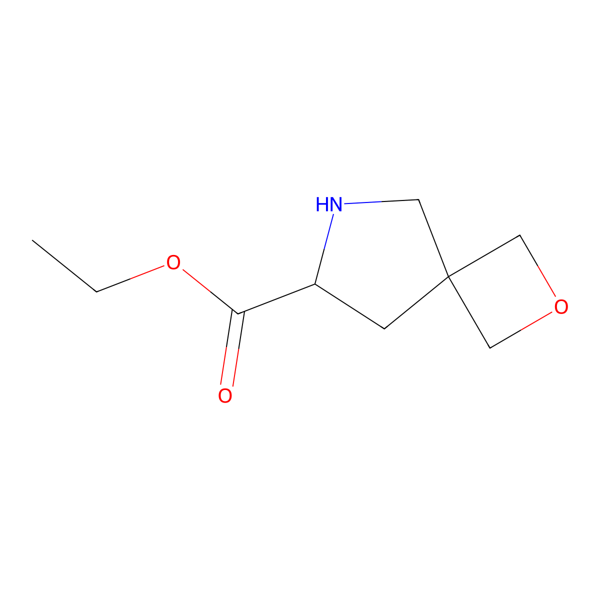 Ethyl 2-oxa-6-azaspiro[3.4]octane-7-carboxylate molecular structure, CAS 2870642-46-7