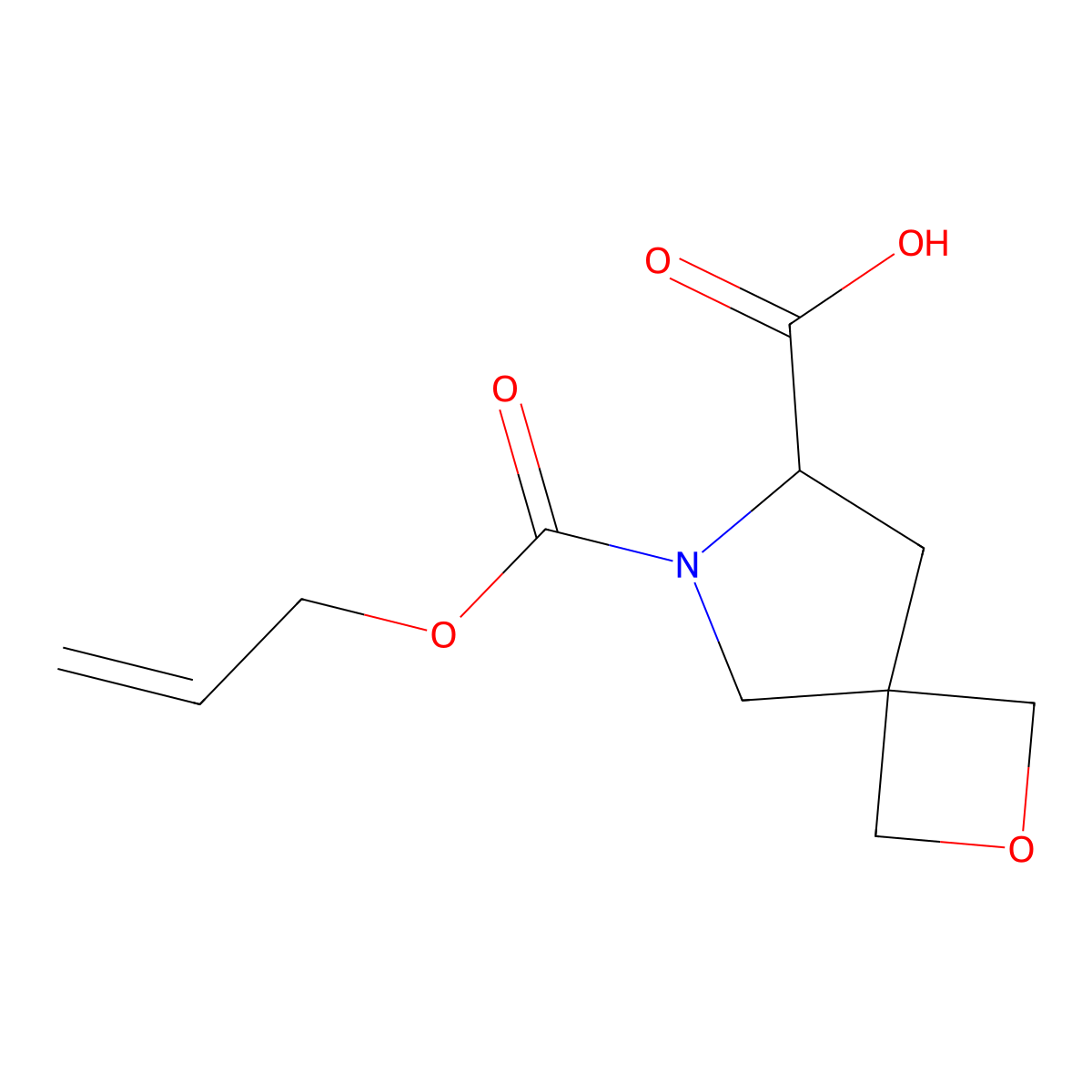 6-[(Prop-2-en-1-yloxy)carbonyl]-2-oxa-6-azaspiro[3.4]octane-7-carboxylic acid molecular structure, CAS 2870642-51-4