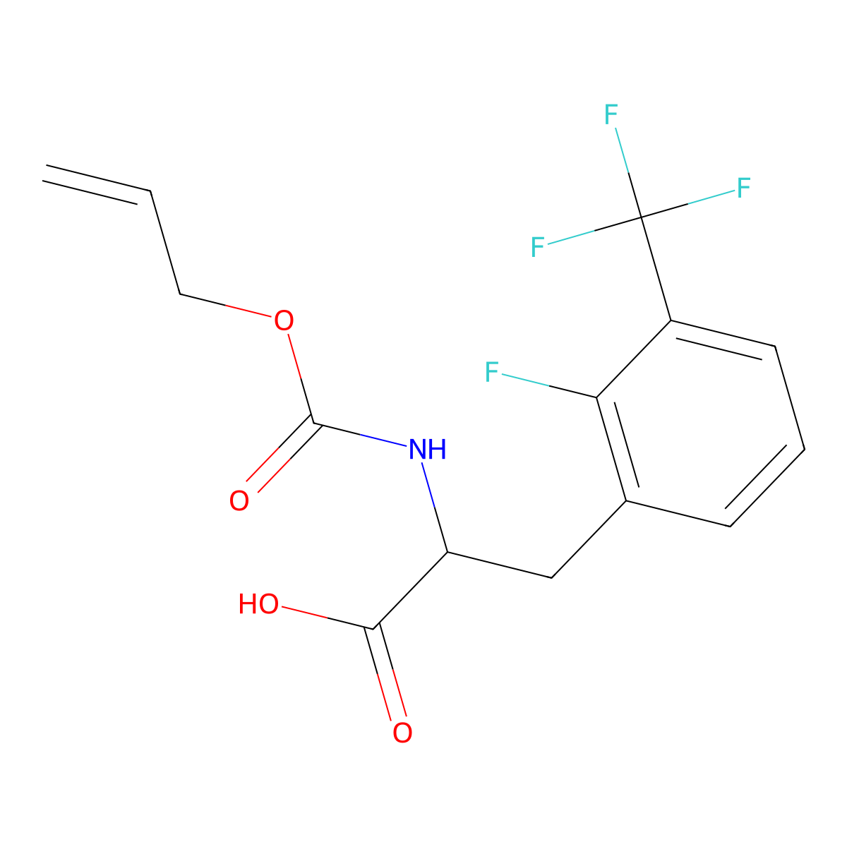 3-[2-Fluoro-3-(trifluoromethyl)phenyl]-2-{[(prop-2-en-1-yloxy)carbonyl]amino}propanoic acid molecular structure, CAS 2870642-53-6