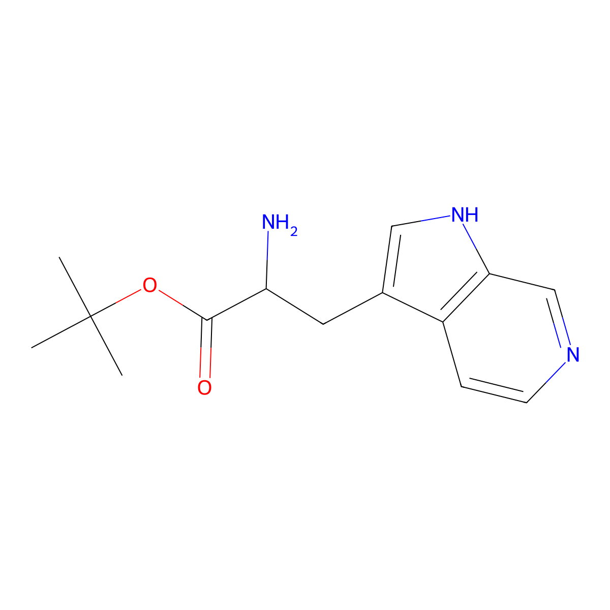 tert-butyl 2-amino-3-{1H-pyrrolo[2,3-c]pyridin-3-yl}propanoate molecular structure, CAS 2870642-59-2