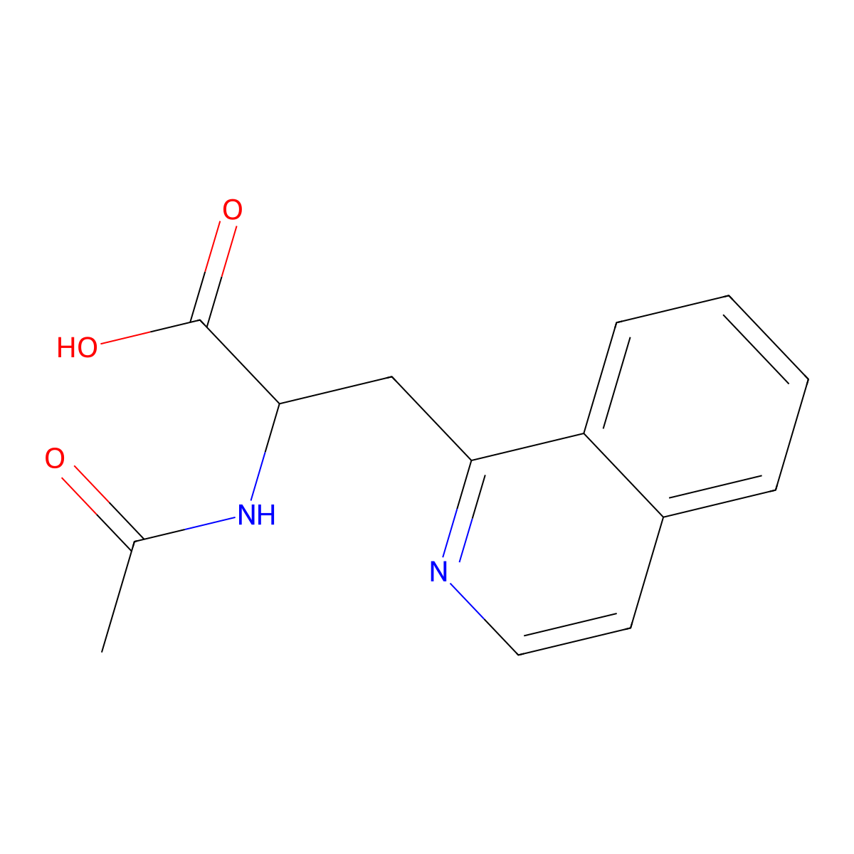 2-Acetamido-3-(isoquinolin-1-yl)propanoic acid molecular structure, CAS 2870642-60-5