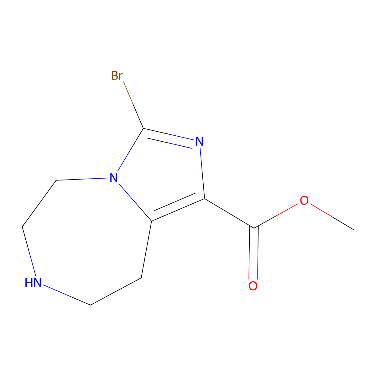 methyl 3-bromo-5H,6H,7H,8H,9H-imidazo[1,5-d][1,4]diazepine-1-carboxylate molecular structure, CAS 2870642-64-9