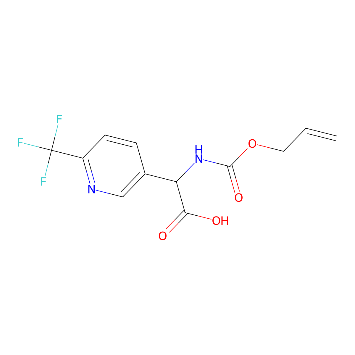 2-{[(Prop-2-en-1-yloxy)carbonyl]amino}-2-[6-(trifluoromethyl)pyridin-3-yl]acetic acid molecular structure, CAS 2870642-78-5