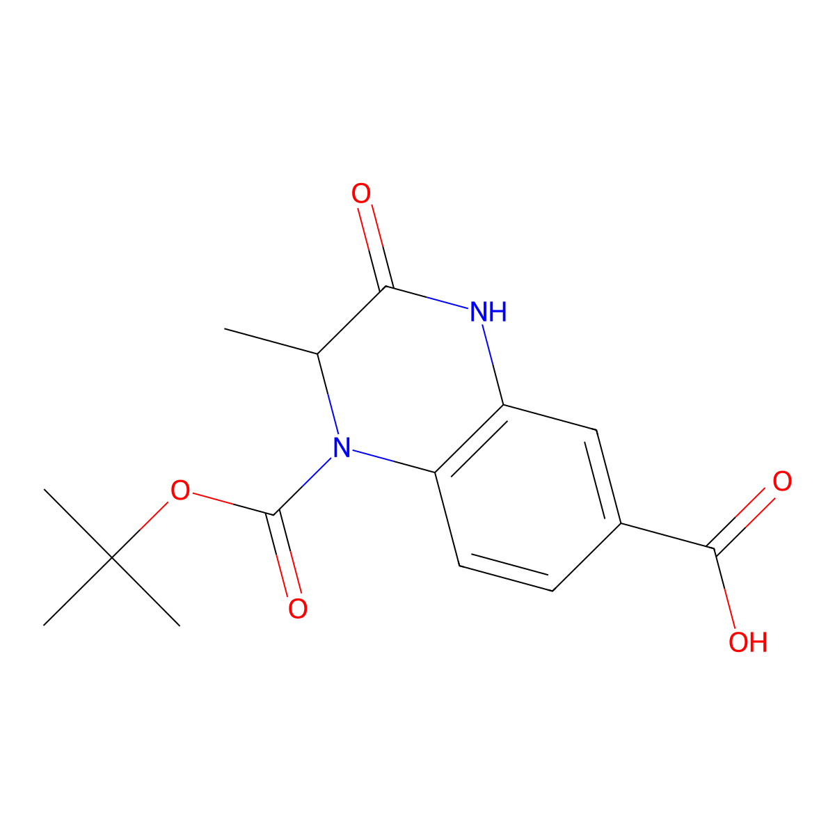1-[(Tert-butoxy)carbonyl]-2-methyl-3-oxo-1,2,3,4-tetrahydroquinoxaline-6-carboxylic acid molecular structure, CAS 2870643-03-9