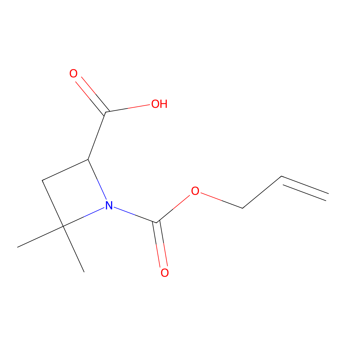 4,4-Dimethyl-1-[(prop-2-en-1-yloxy)carbonyl]azetidine-2-carboxylic acid molecular structure, CAS 2870643-06-2