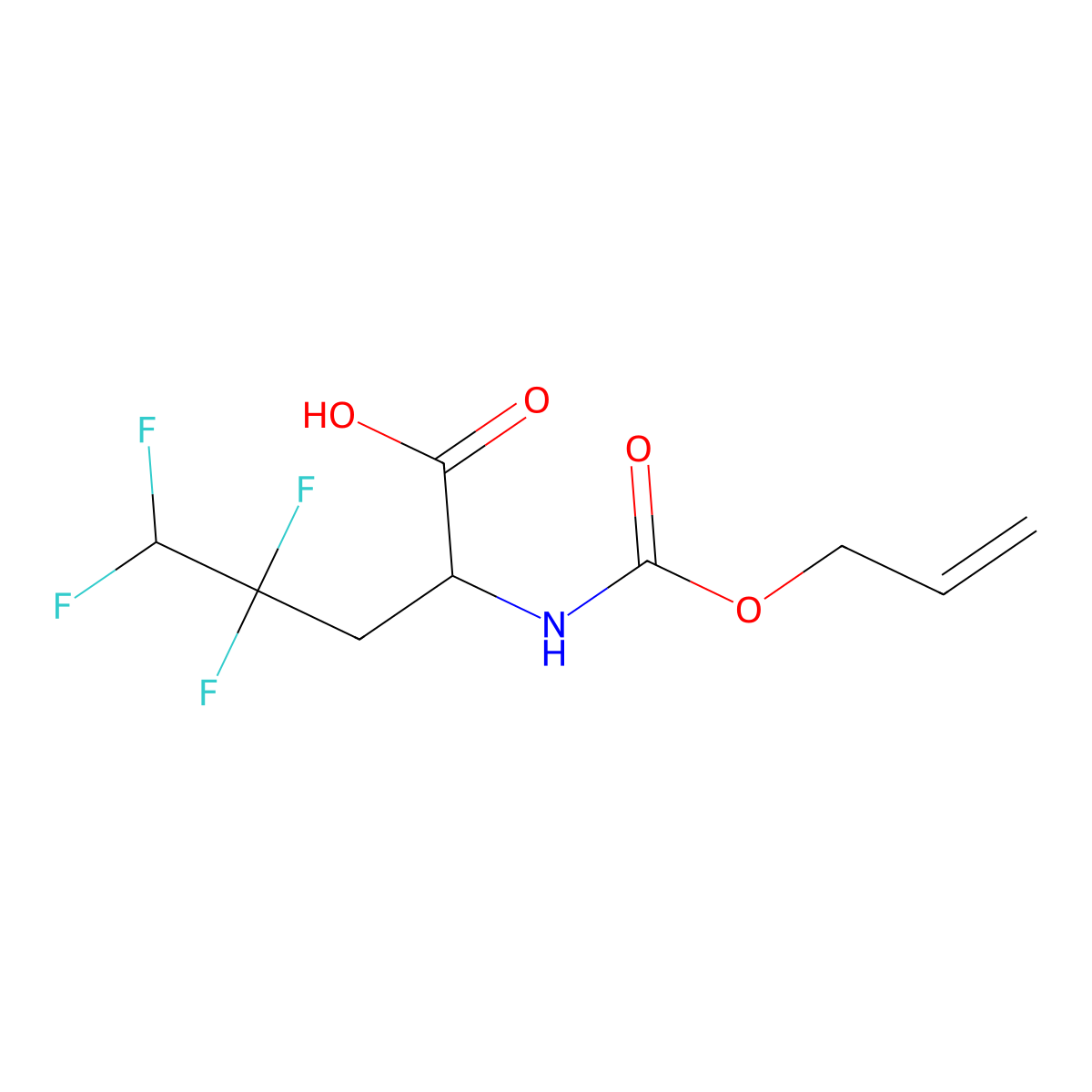 4,4,5,5-Tetrafluoro-2-{[(prop-2-en-1-yloxy)carbonyl]amino}pentanoic acid molecular structure, CAS 2870643-08-4