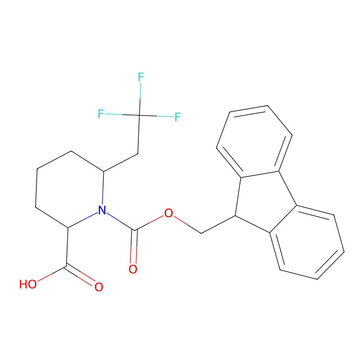 1-{[(9H-fluoren-9-yl)methoxy]carbonyl}-6-(2,2,2-trifluoroethyl)piperidine-2-carboxylic acid molecular structure, CAS 2870643-19-7