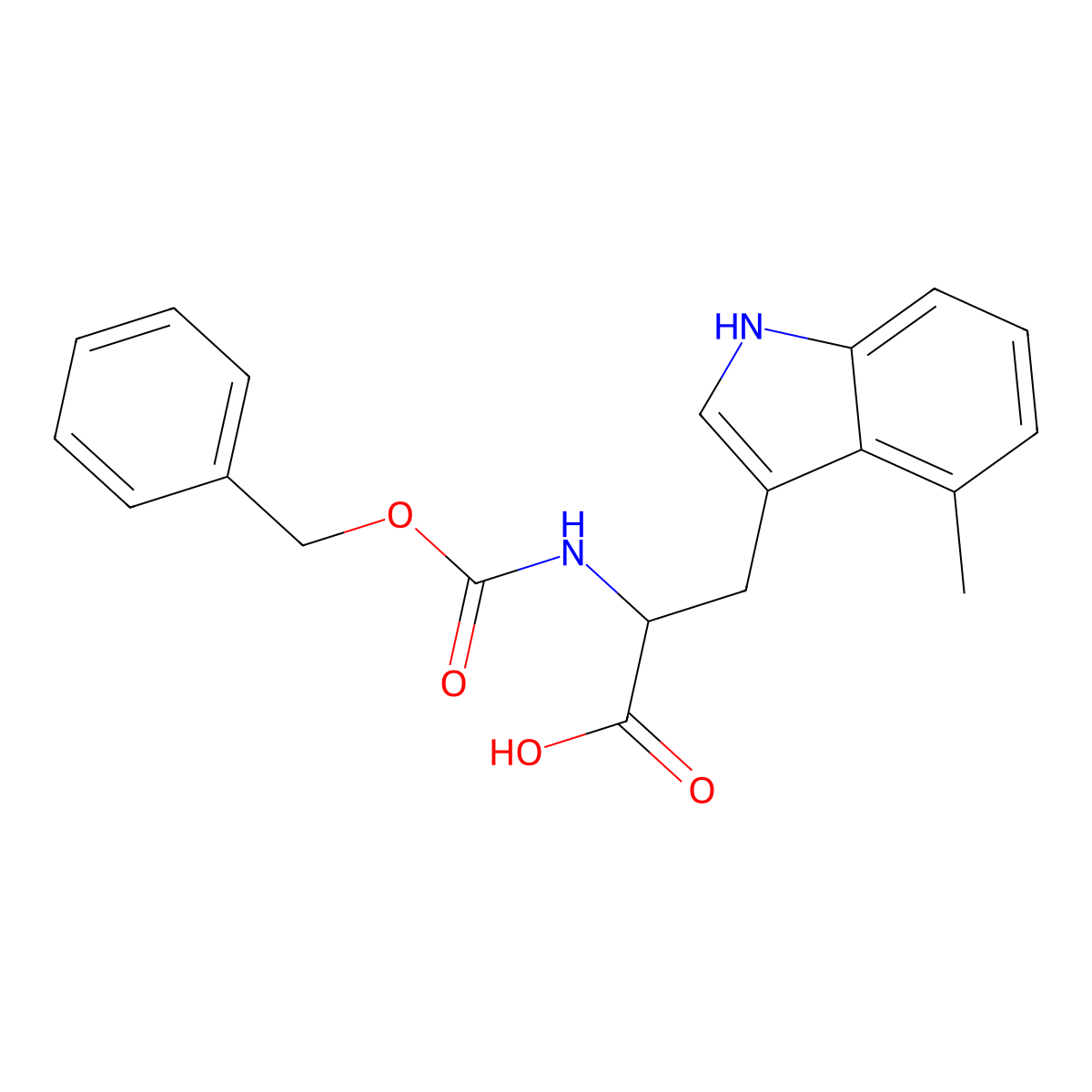 2-{[(benzyloxy)carbonyl]amino}-3-(4-methyl-1H-indol-3-yl)propanoic acid molecular structure, CAS 2870643-22-2