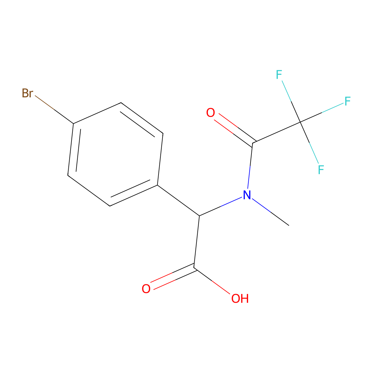 2-(4-bromophenyl)-2-(2,2,2-trifluoro-N-methylacetamido)acetic acid molecular structure, CAS 2870643-26-6