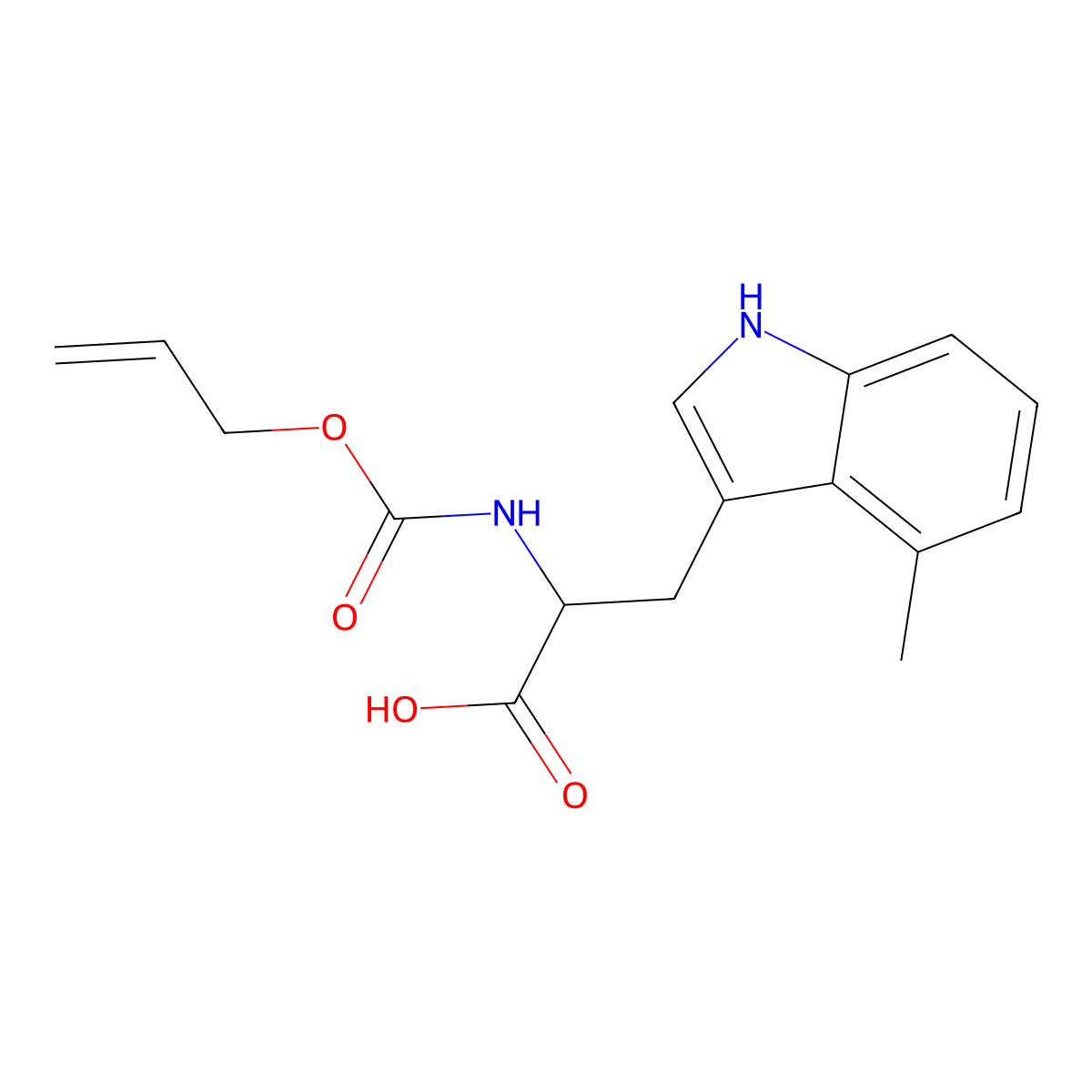 3-(4-methyl-1H-indol-3-yl)-2-{[(prop-2-en-1-yloxy)carbonyl]amino}propanoic acid molecular structure, CAS 2870643-29-9