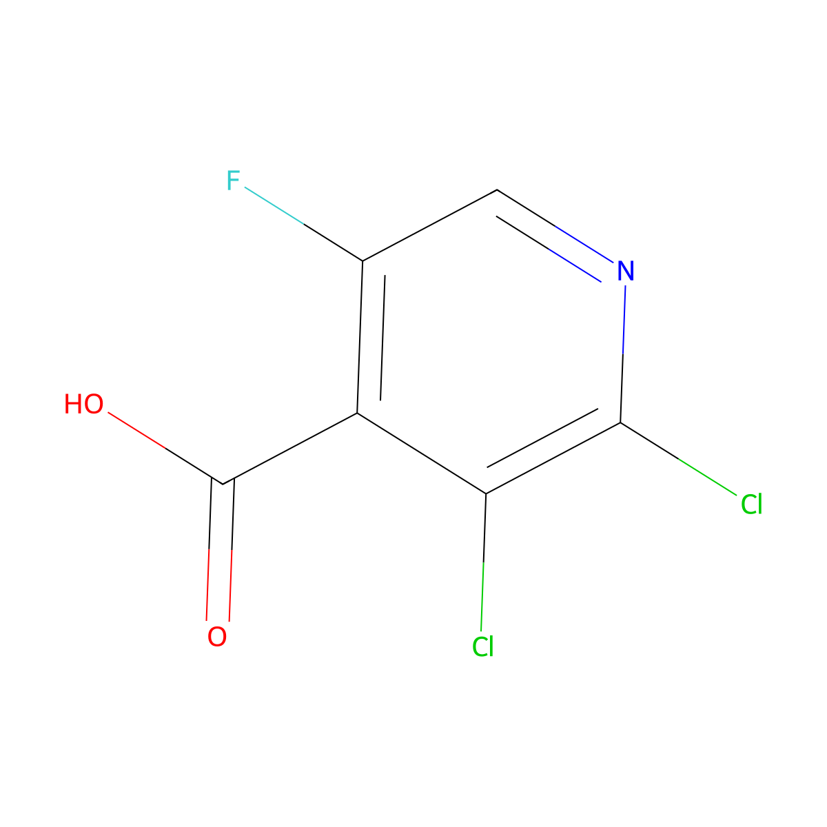 2,3-Dichloro-5-fluoropyridine-4-carboxylic acid molecular structure, CAS 2870643-32-4