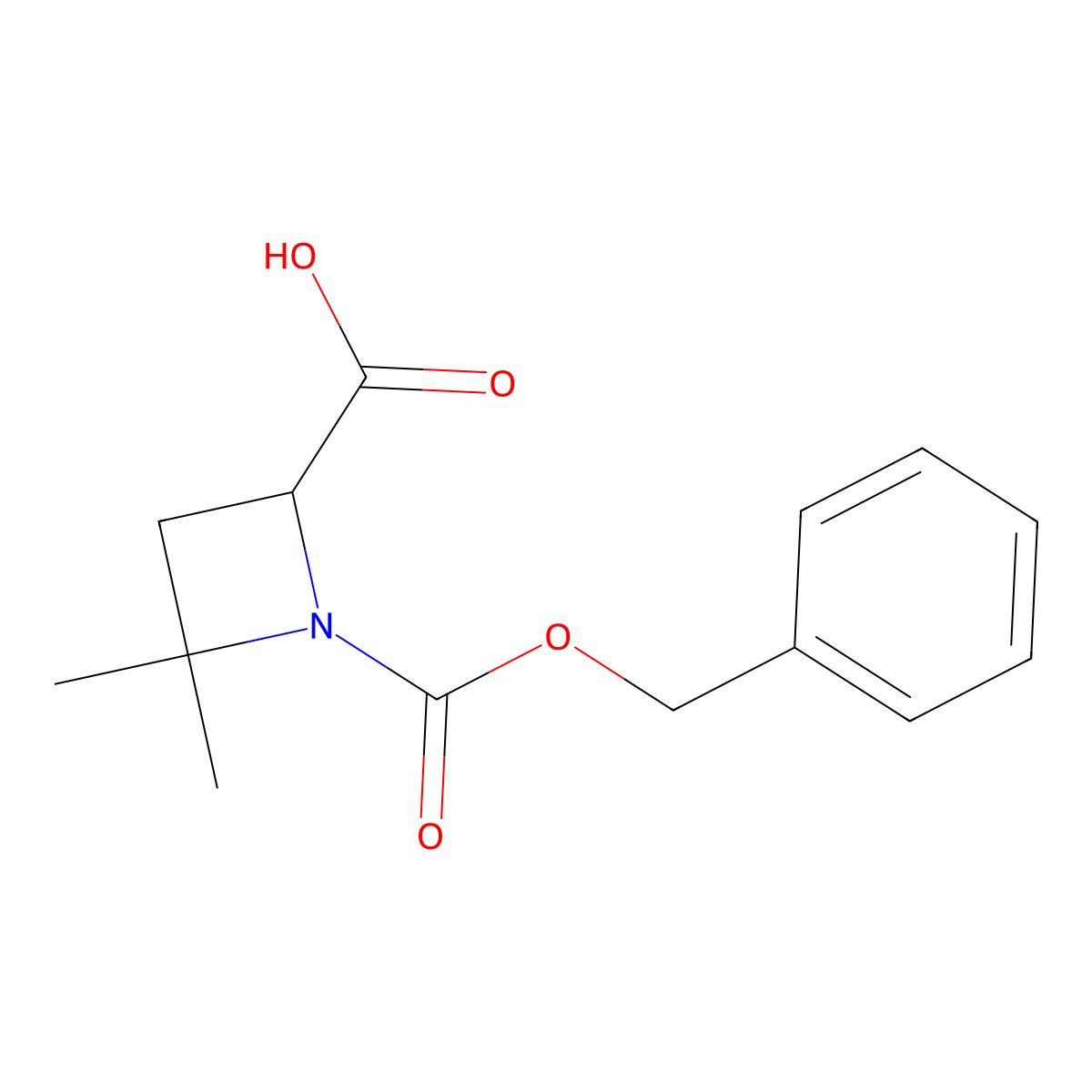 1-[(Benzyloxy)carbonyl]-4,4-dimethylazetidine-2-carboxylic acid molecular structure, CAS 2870643-46-0