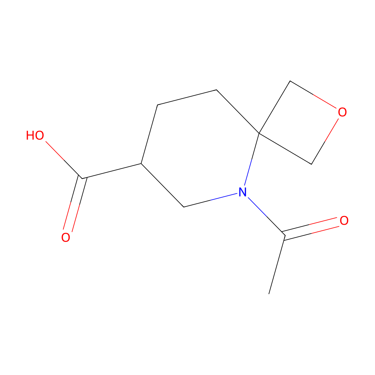 5-Acetyl-2-oxa-5-azaspiro[3.5]nonane-7-carboxylic acid molecular structure, CAS 2870643-67-5