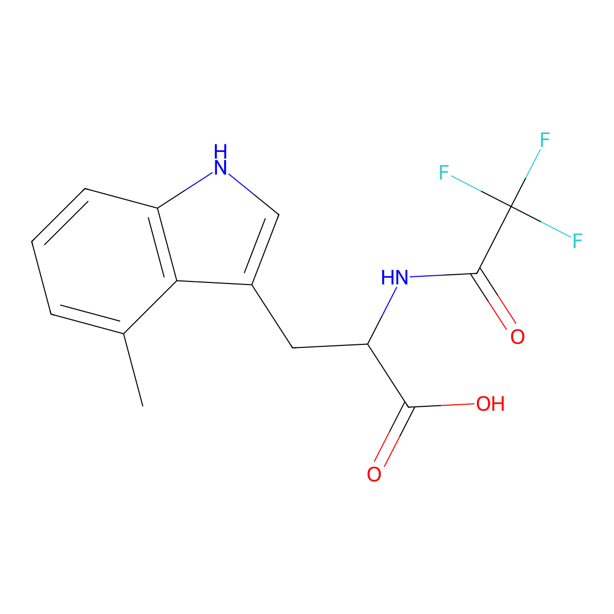 3-(4-methyl-1H-indol-3-yl)-2-(2,2,2-trifluoroacetamido)propanoic acid molecular structure, CAS 2870643-70-0