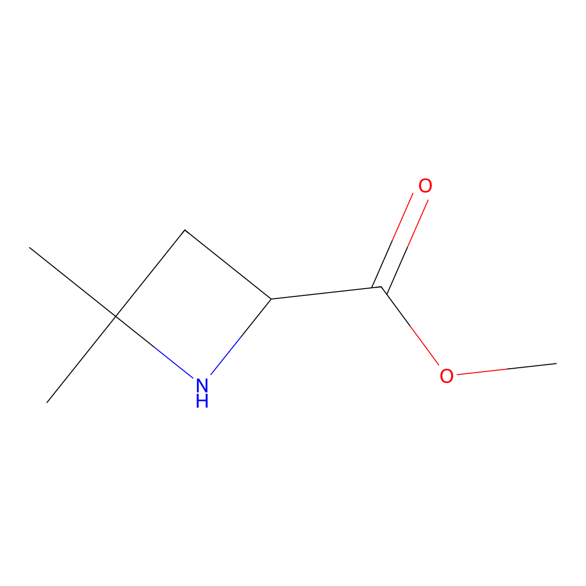 Methyl 4,4-dimethylazetidine-2-carboxylate molecular structure, CAS 2870643-74-4