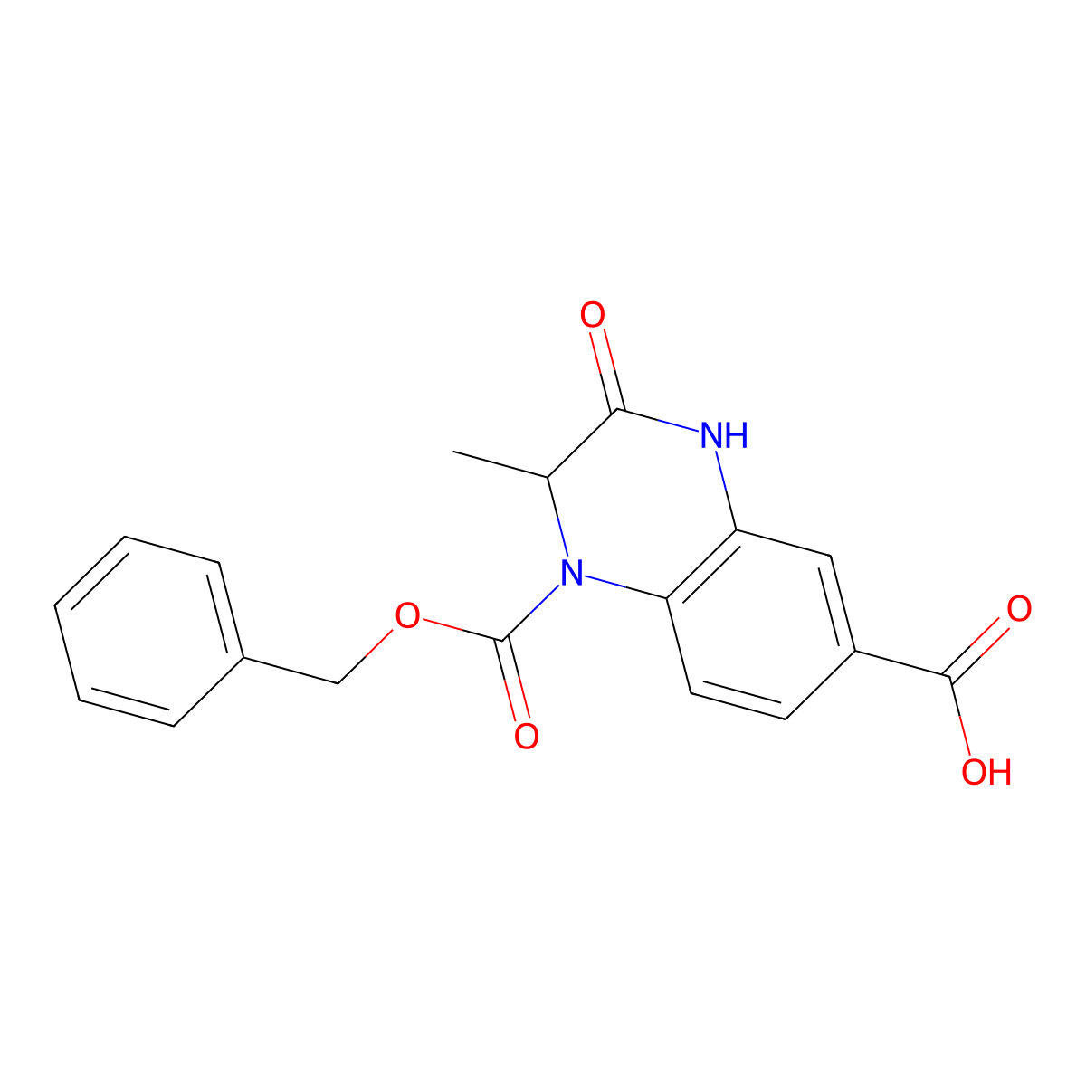 1-[(Benzyloxy)carbonyl]-2-methyl-3-oxo-1,2,3,4-tetrahydroquinoxaline-6-carboxylic acid molecular structure, CAS 2870643-81-3