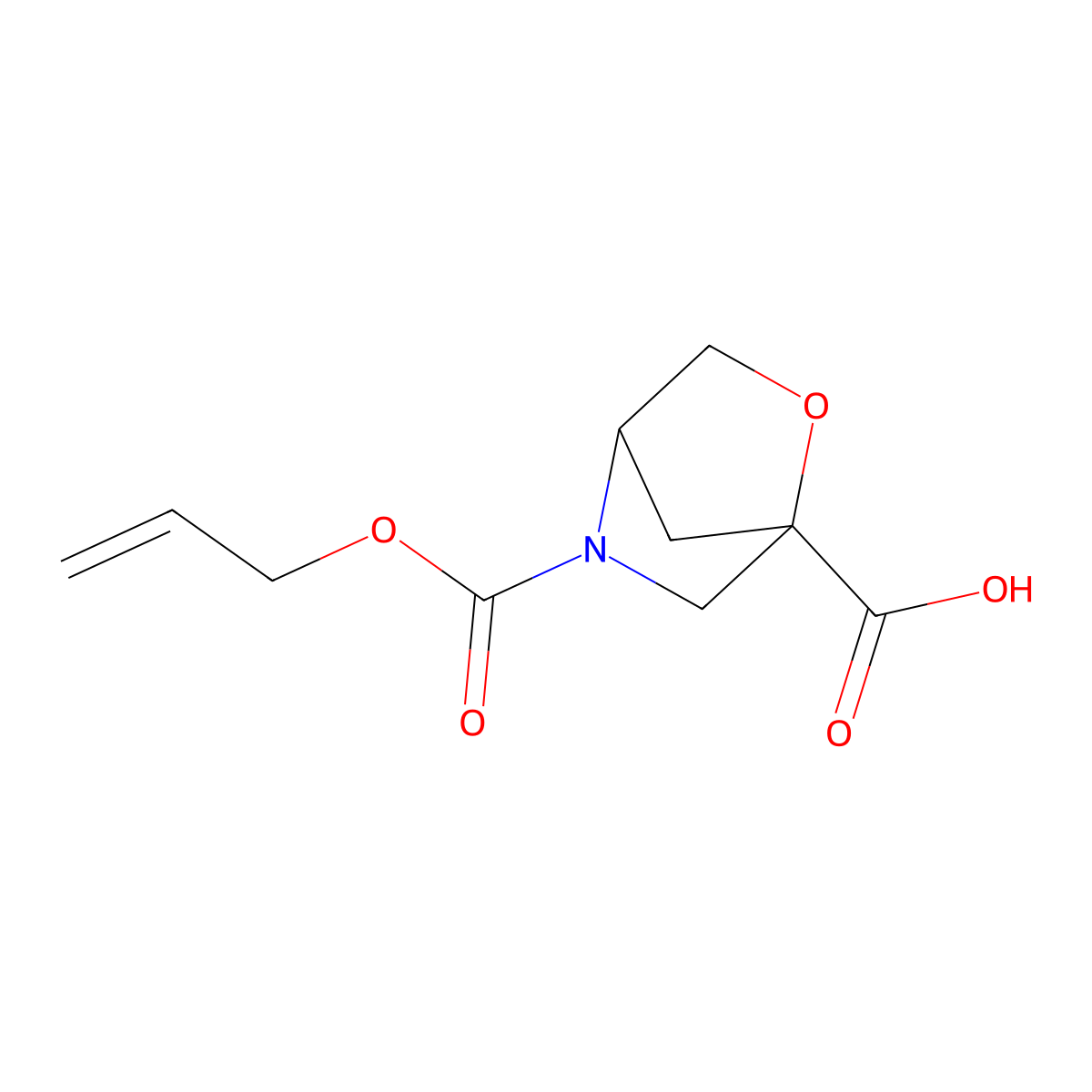 5-[(Prop-2-en-1-yloxy)carbonyl]-2-oxa-5-azabicyclo[2.2.1]heptane-1-carboxylic acid molecular structure, CAS 2870644-58-7