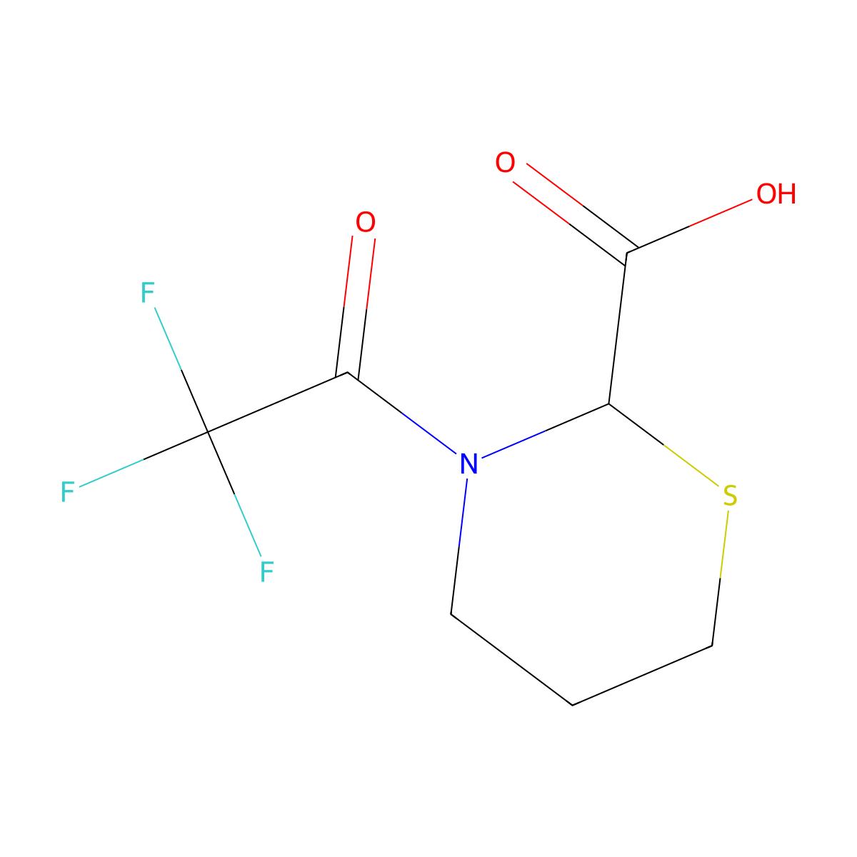 3-(2,2,2-Trifluoroacetyl)-1,3-thiazinane-2-carboxylic acid molecular structure, CAS 2870644-61-2
