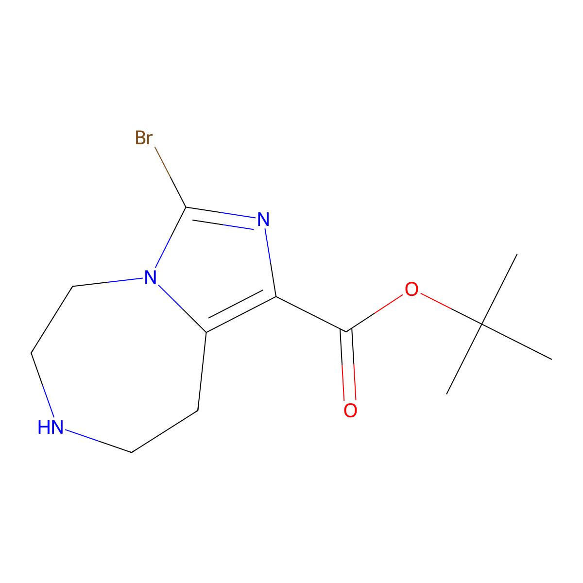 tert-butyl 3-bromo-5H,6H,7H,8H,9H-imidazo[1,5-d][1,4]diazepine-1-carboxylate molecular structure, CAS 2870644-96-3