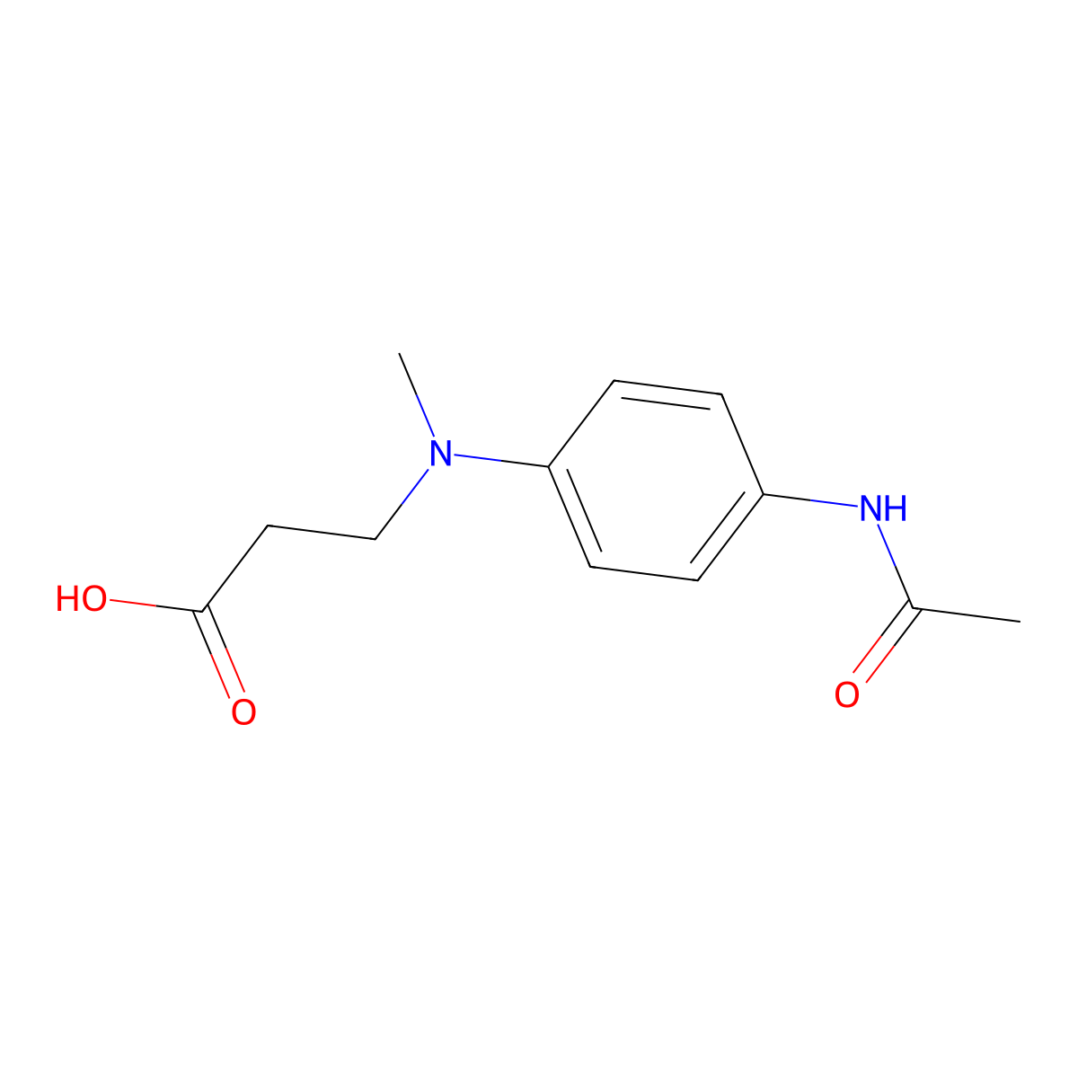 3-[(4-Acetamidophenyl)(methyl)amino]propanoic acid molecular structure, CAS 2870644-97-4