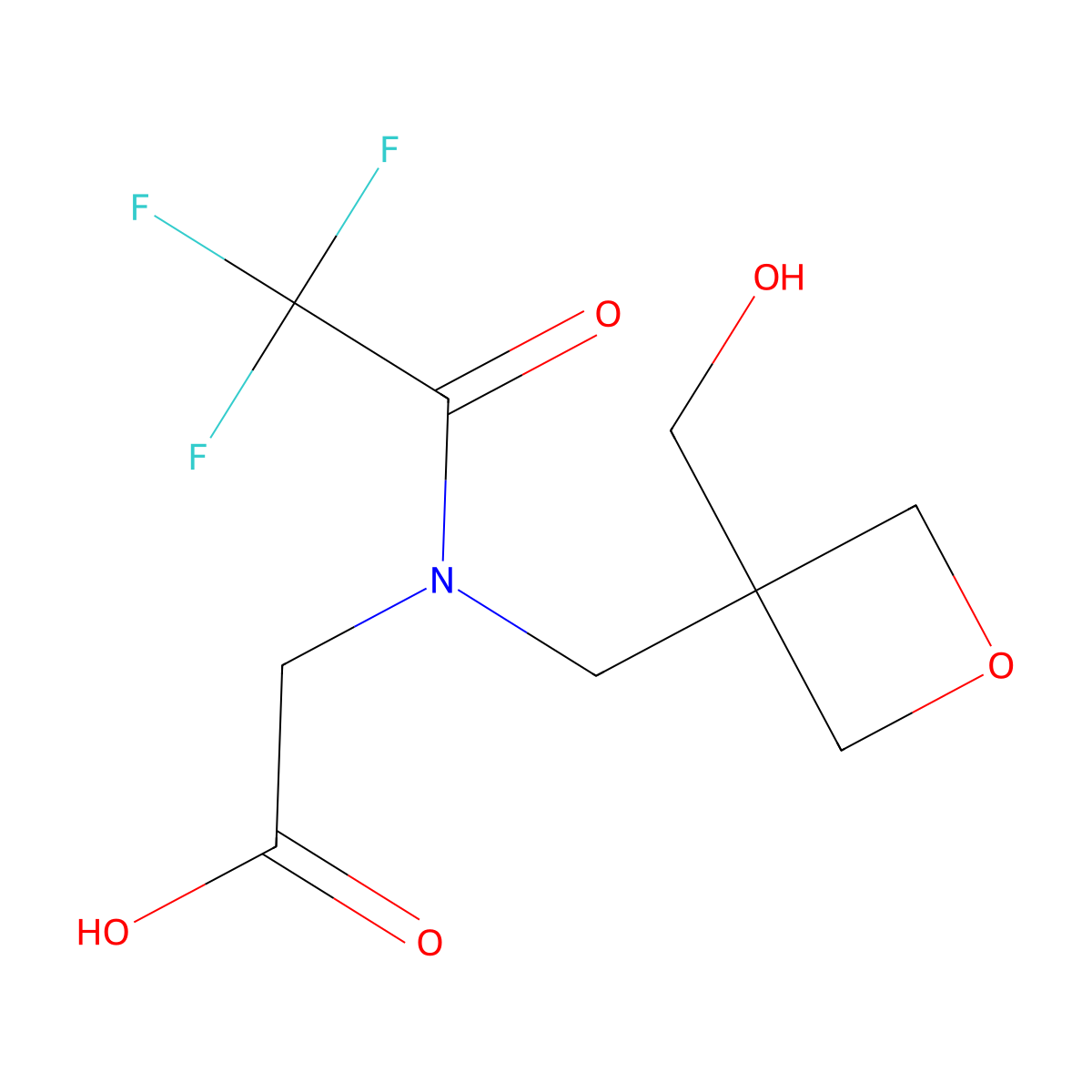 2-(2,2,2-trifluoro-N-{[3-(hydroxymethyl)oxetan-3-yl]methyl}acetamido)acetic acid molecular structure, CAS 2870645-02-4