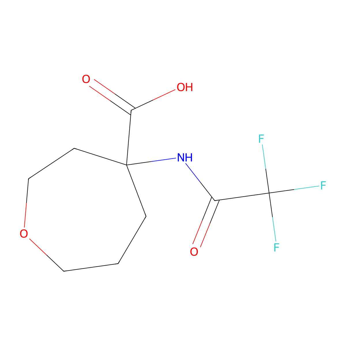 4-(2,2,2-Trifluoroacetamido)oxepane-4-carboxylic acid molecular structure, CAS 2870645-04-6