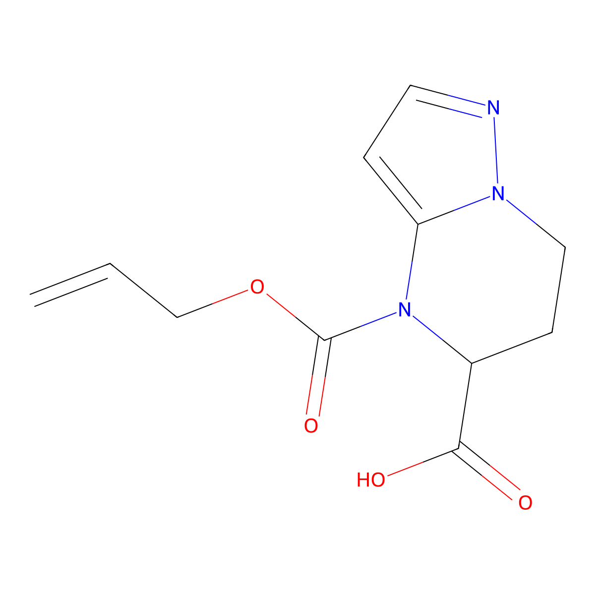 4-[(prop-2-en-1-yloxy)carbonyl]-4H,5H,6H,7H-pyrazolo[1,5-a]pyrimidine-5-carboxylic acid molecular structure, CAS 2870645-12-6