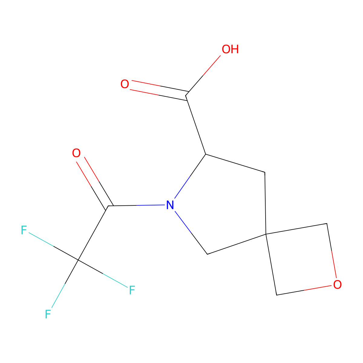 6-(2,2,2-Trifluoroacetyl)-2-oxa-6-azaspiro[3.4]octane-7-carboxylic acid molecular structure, CAS 2870645-13-7