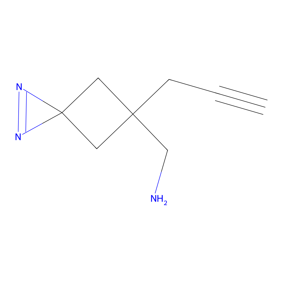 1-[5-(Prop-2-yn-1-yl)-1,2-diazaspiro[2.3]hex-1-en-5-yl]methanamine molecular structure, CAS 2870645-19-3