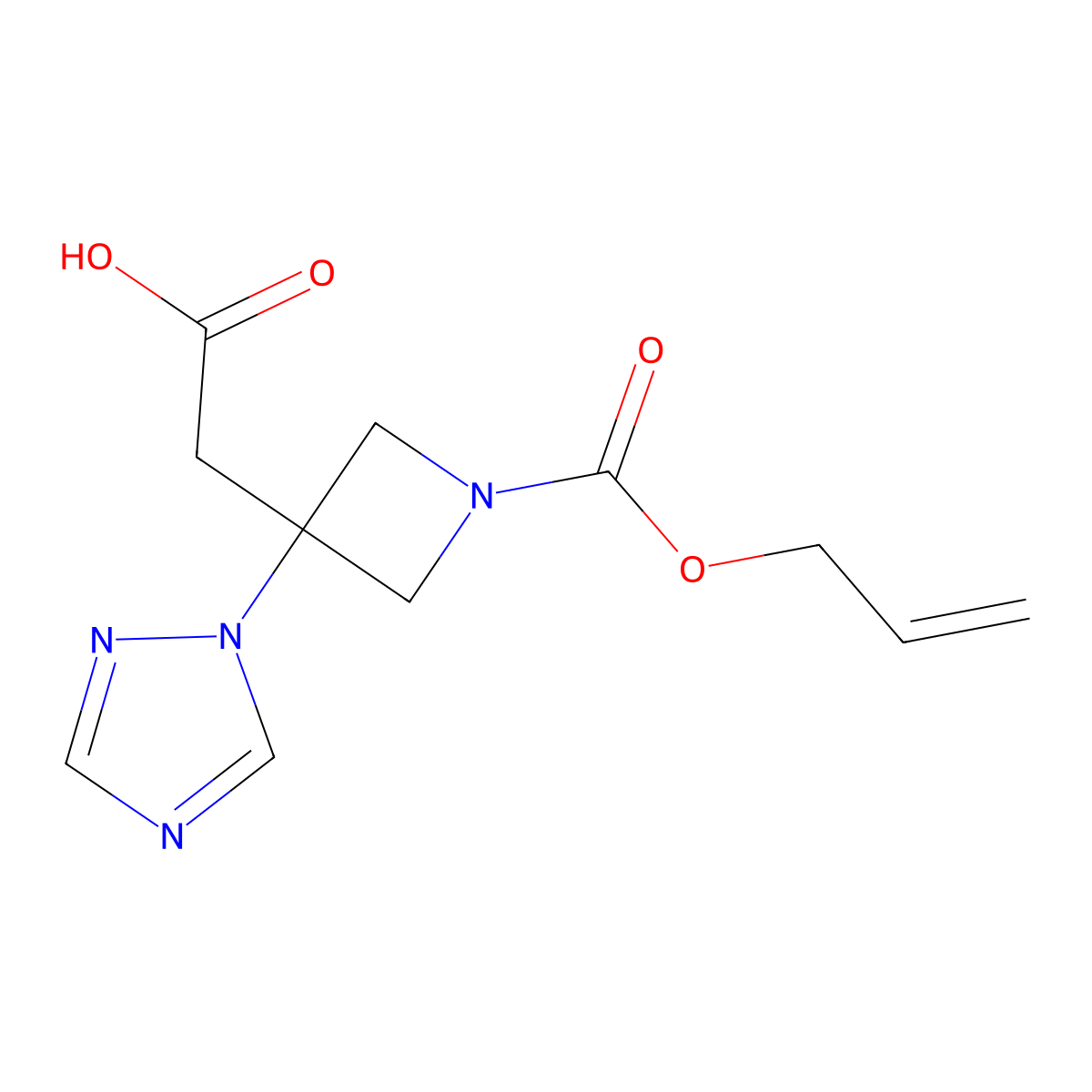 2-{1-[(prop-2-en-1-yloxy)carbonyl]-3-(1H-1,2,4-triazol-1-yl)azetidin-3-yl}acetic acid molecular structure, CAS 2870645-33-1