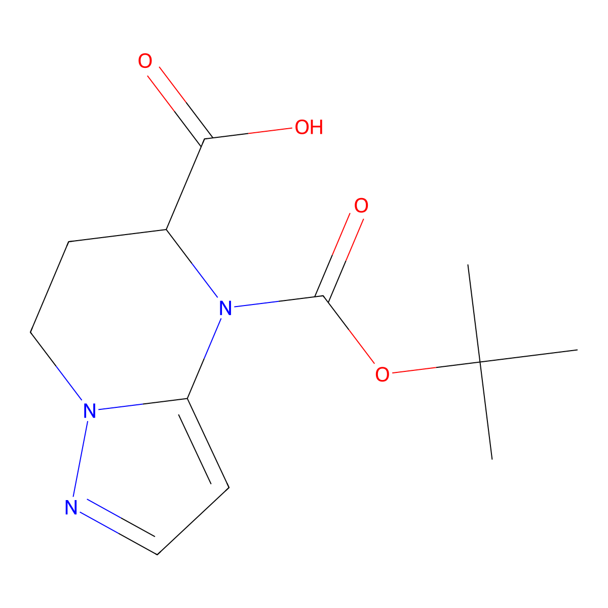 4-[(tert-butoxy)carbonyl]-4H,5H,6H,7H-pyrazolo[1,5-a]pyrimidine-5-carboxylic acid molecular structure, CAS 2870645-35-3